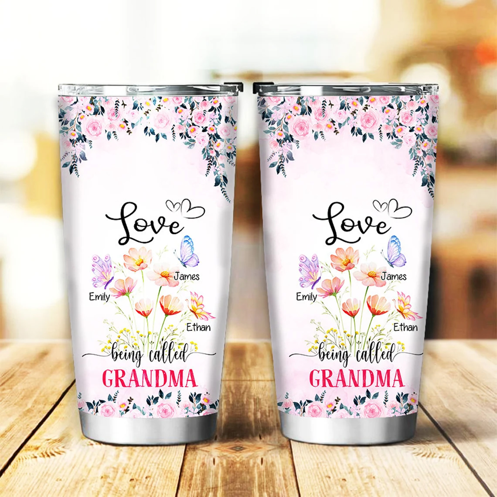 Love Being Called Grandma Custom Tumbler With Grandkid Names Personalized Grandma Tumbler Grandma Tumbler With Custom Grandkid Names Nana Cup Tumbler 20oz Tumbler